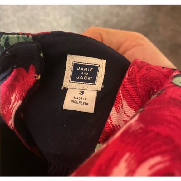 NWOT Janie and Jack $98 Black/Red Floral Dress ( 3T ) - Picture 8 of 9